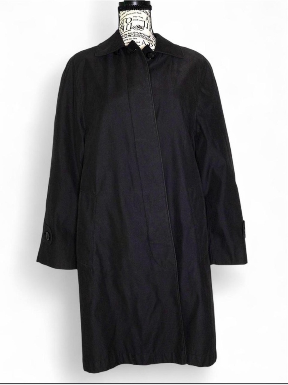 London Fog Classic Black Women's Trench Coat - Tailored Long Coat